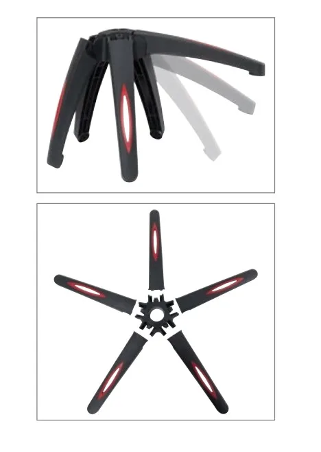 folding 5 star Legs PP Hydraulic Chair Base Aluminium Chair Base