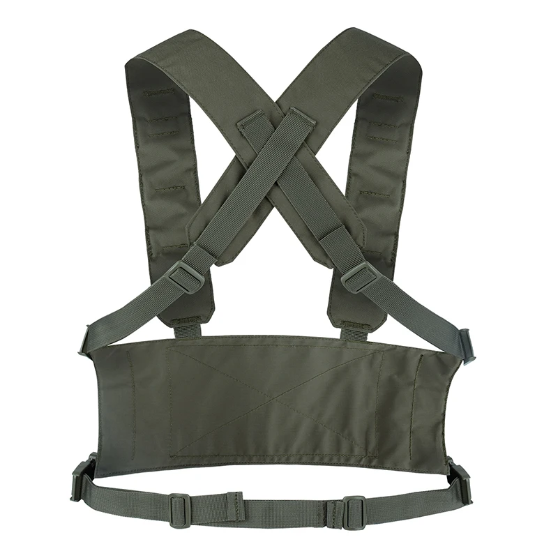 YAKEDA Chest Rig Bag Old Green Load Carrier Vest Load Bearing Equipment Setups Padded Battle Belt With Chest Rig  Tactical Vest