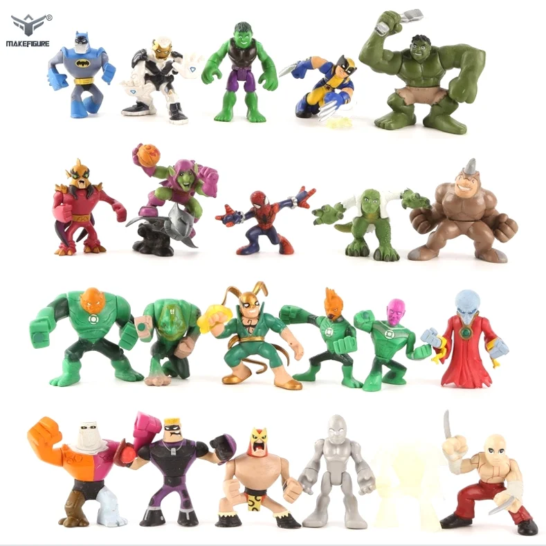Custom Made Mini 3D Super Hero Cartoon Plastic Figurine Models Customized Collectible 3D Figurine Set Miniatures