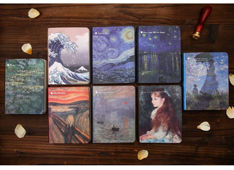 ISO 9001-2008 Custom Hardcover Daily Weekly World Famous Painting Notebook Oil Painting Palnner