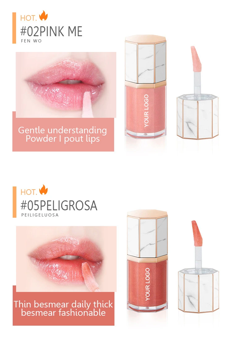 Wholesale lip plumping moisturizing vegan lip plumper private label glossy lip gloss