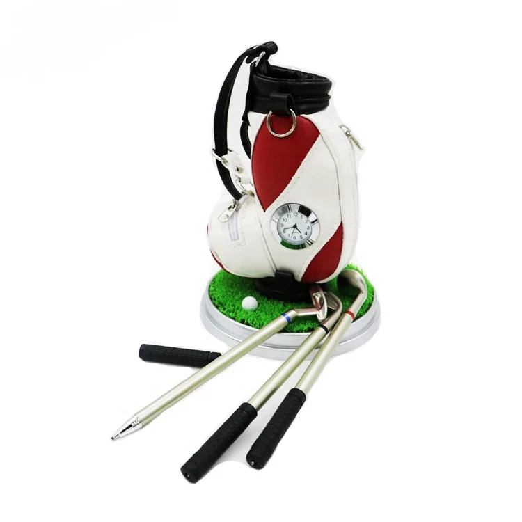 wholesale metal cute golf bag pen holder custom with pen brush pot