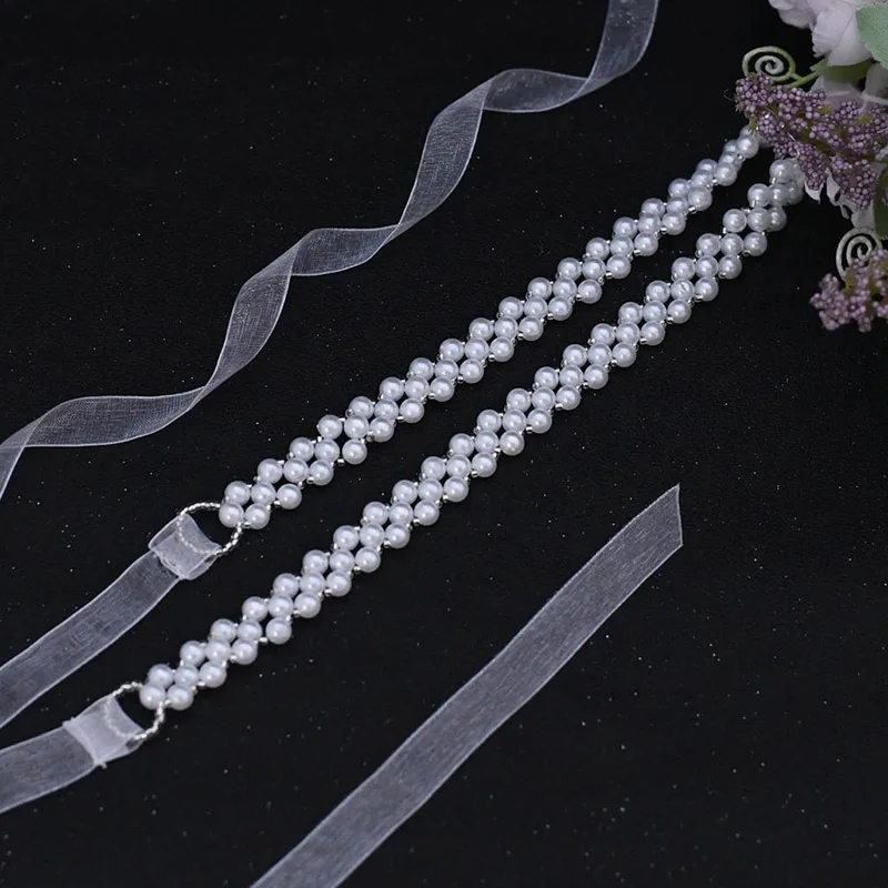 Handmade Pearls Chain Belt Women Waist Accessories Beaded Belts Ladies Dress Waist Chain Wedding Belt Body Jewelry Belly Chains