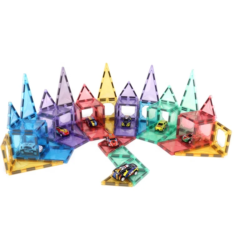 2024 New Style OEM ODM customized 3D Diamond Colorful Plastic Magnetic Blocks magnetic tiles for kids picasso  magnetic tile toy