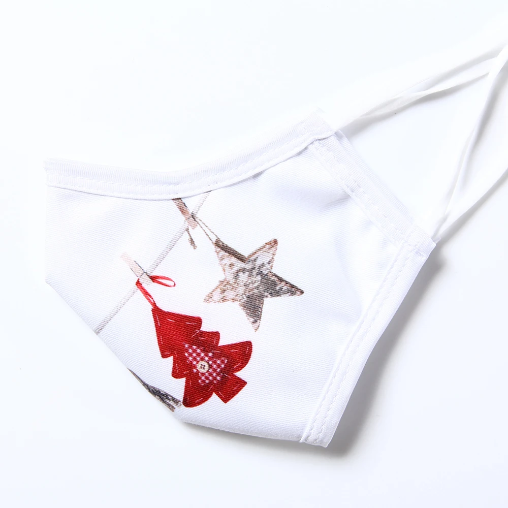 
Three layers washable reusable custom printing pattern RPET fabric face shield with adjustable buckle and stopper beads 