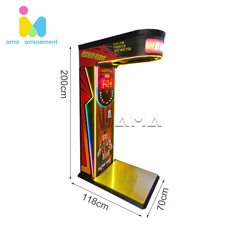 AMA Coin Operated Arcade Sports Punching Bag Vending Machine Electronic Dynamic Boxing Arcade Game Machine