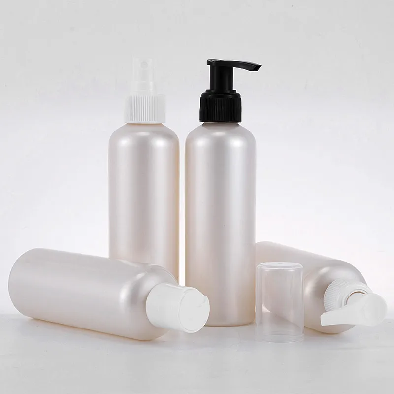 200ml Pink PET empty lotion pump spray cosmetic bottle with pump dispenser for shampoo packaging