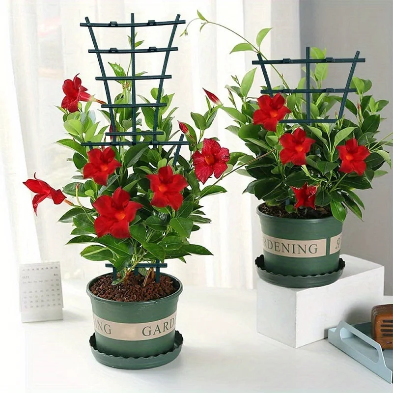Plastic Plant Climbing Frame Iron Flower Leaves Support Stick Plant Fixed Stake Climber Pole Indoor Potted Garden Accessories