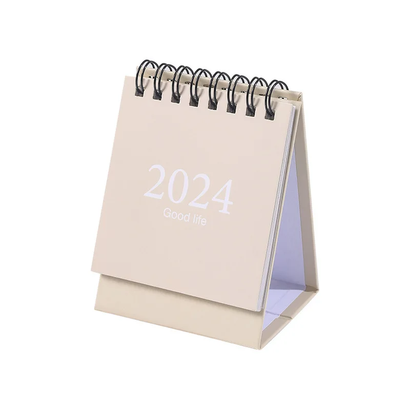 2024 Custom Logo Morandi Solid color Mini Calendar Desktop Stationery Office Calendar Plan Memo Pad