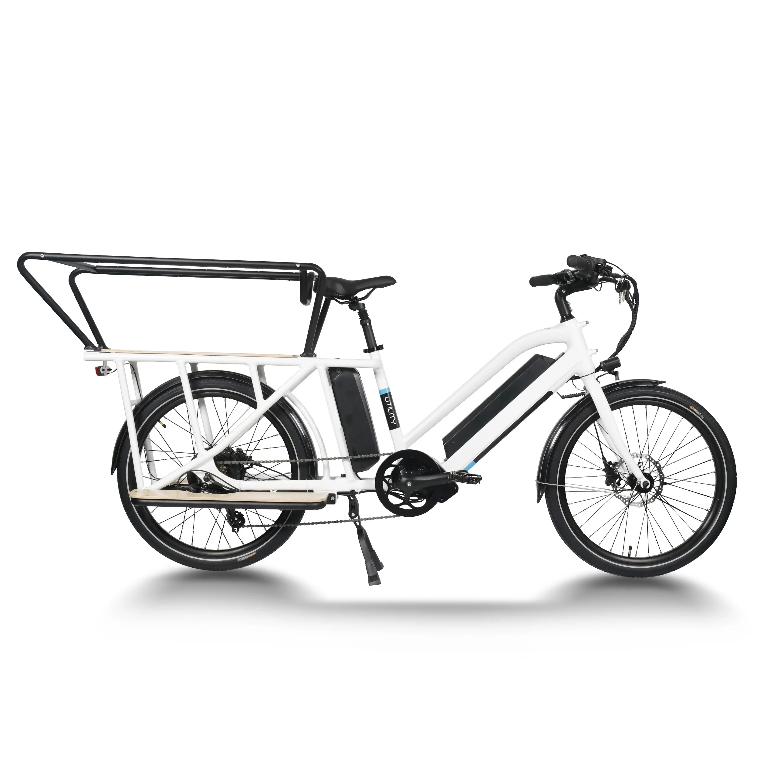 6 speed dual lithium battery ebike long range electric cargo bicycle with basket