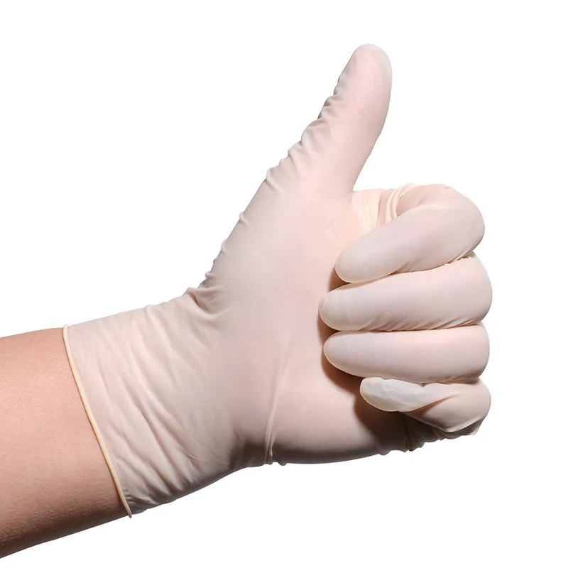 100pcs/ box Factory Wholesale Nitrile Gloves Milk White Non Sterile Disposable Examination Latex Gloves