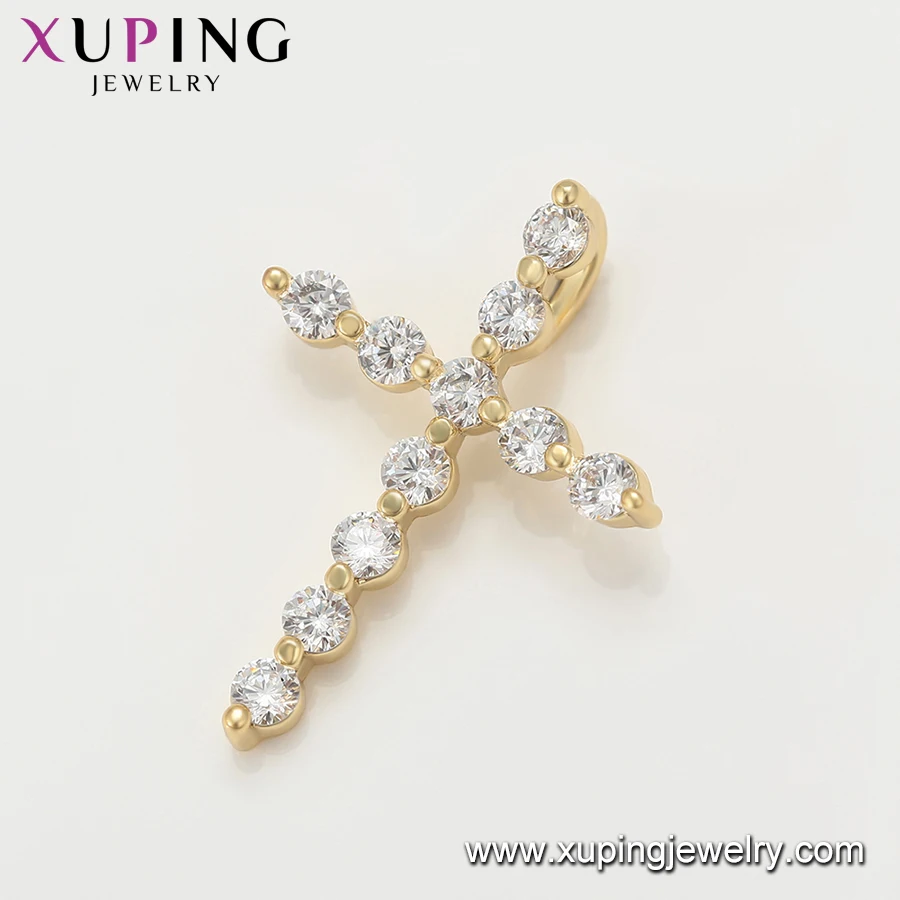  35333 Xuping модное ювелирное изделие христианское ожерелье кулон горячая распродажа 14K позолота экологический медный циркон