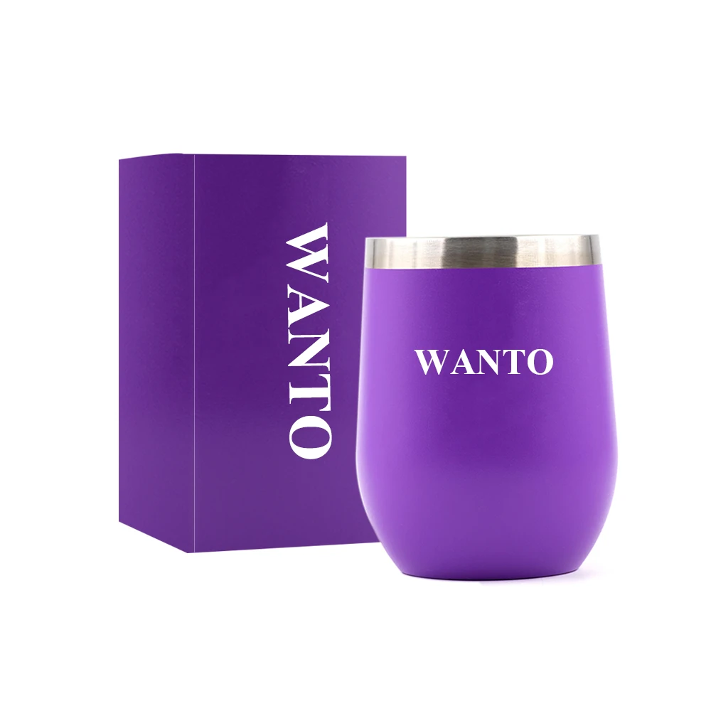 12 oz LOW MOQ Stainless Steel Insulated Wine Tumblers In Bulk