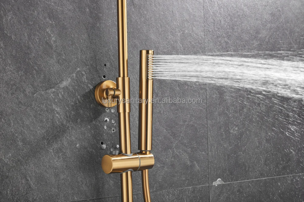 high quality brass material black color bathroom faucets, mixers shower faucets mixers taps thermostatic bathroom shower set