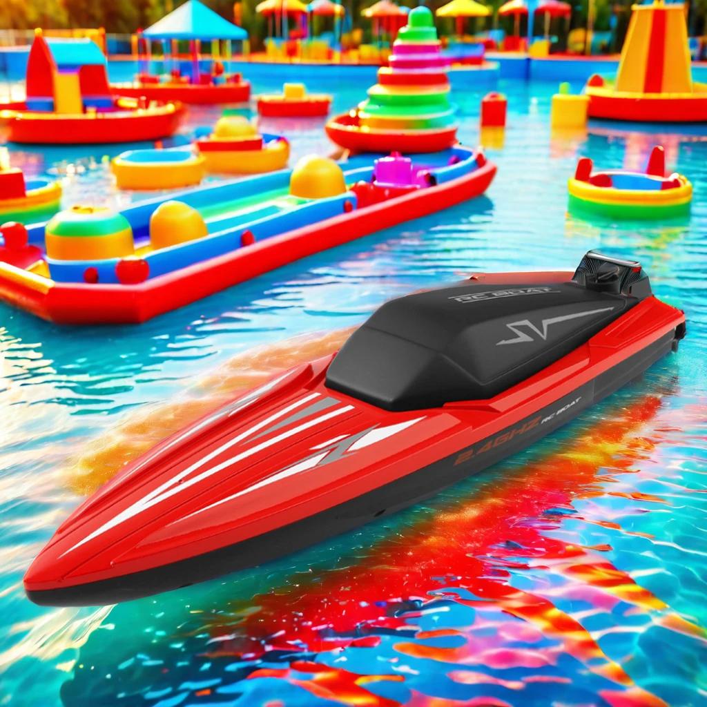 TY2 Mini High-Speed 2.4GHz RC Racing Boat & Ship Dual Motor with Strong Power 80m Distance Gift for Kids