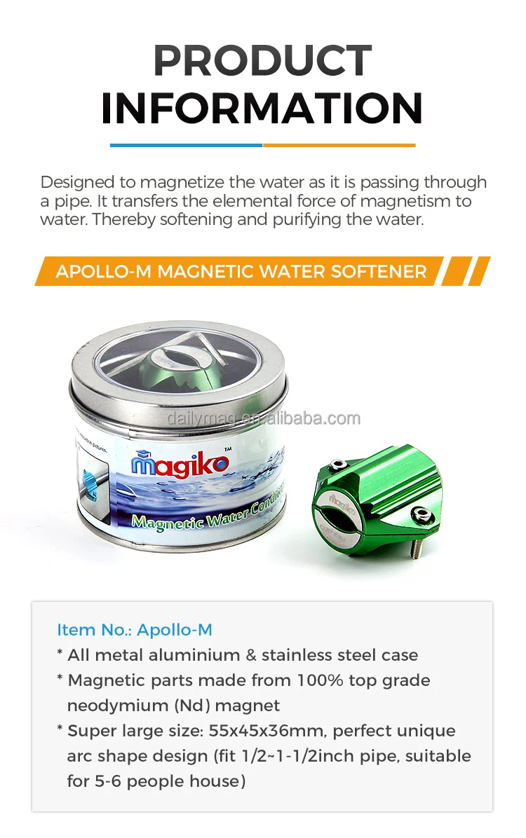 Large Strong Magnetic No Salt Water Softener Filter for Home Use