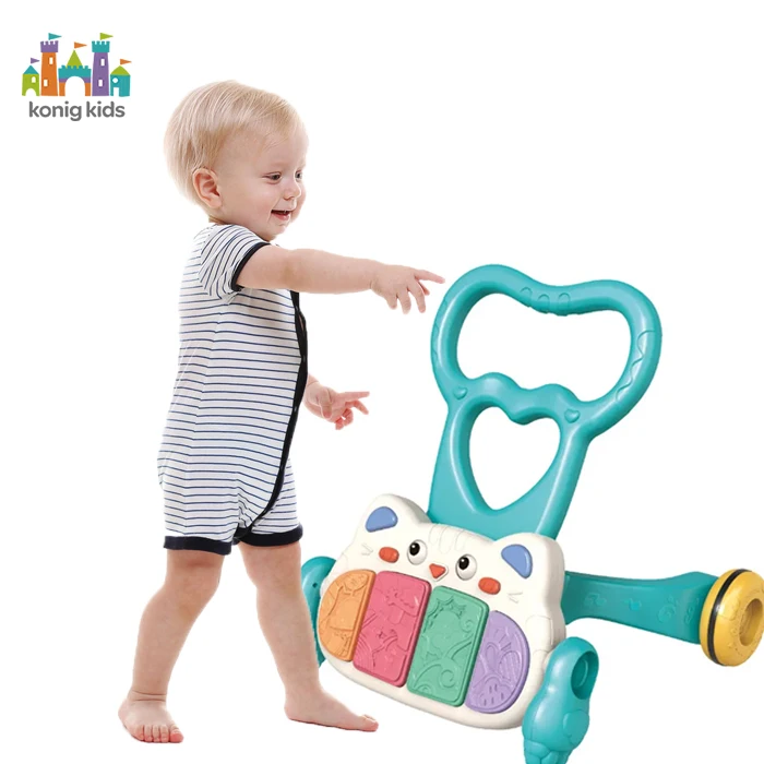 Konig Kids Wholesale Baby Learning Musical Walker Baby Stroller With Lights & Music Push Toys For Babies Learning To Walk