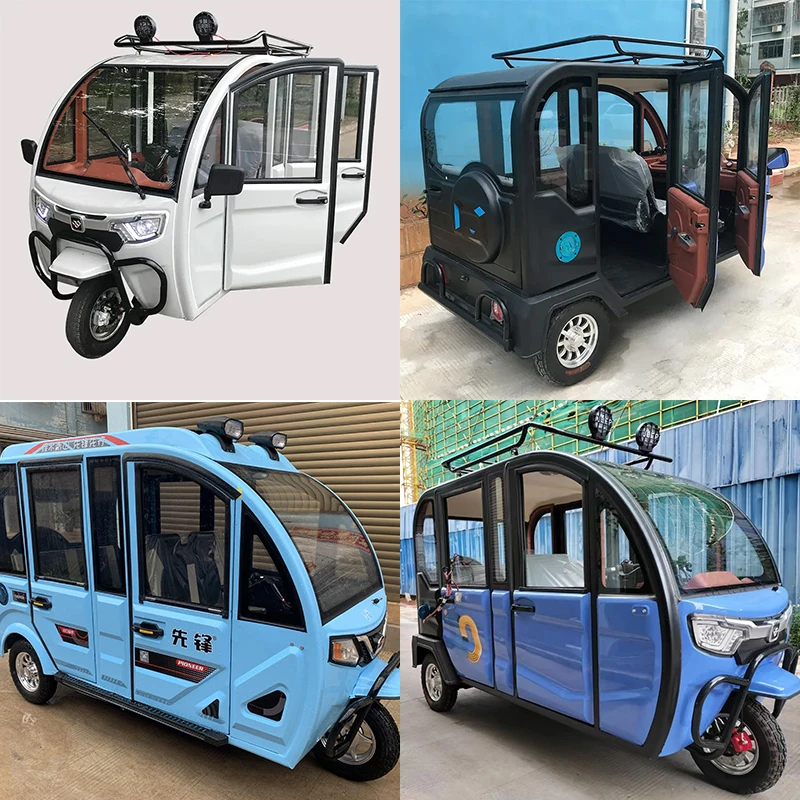 Customizable electric tricycle from China passenger electric tuk Tuk with spare tire tricycle