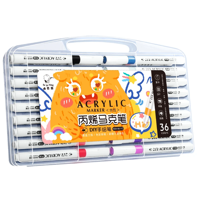 Custom Logo Acrylic Paint Art Marker Pen Not Fade Water Based Markers Quickly Dry Color Graffiti Acrylic Markers Set