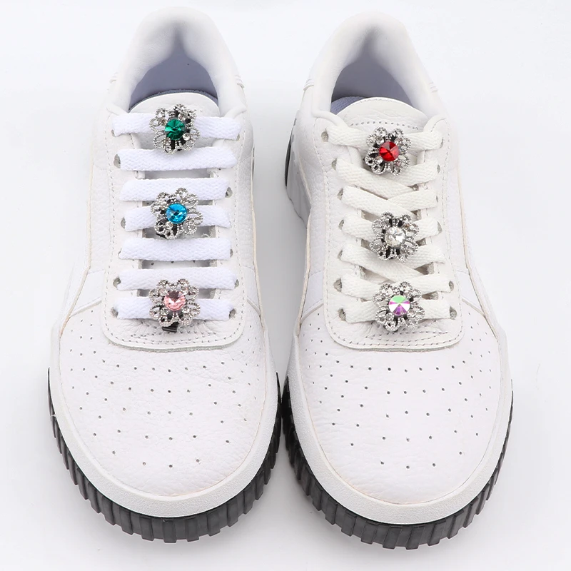 Diamond Flowers Shoelaces Decoration Clip Shoe Charms Shiny Crystal Rhinestone Pearl Buckle AF1 Sneakers shoe clips accessories
