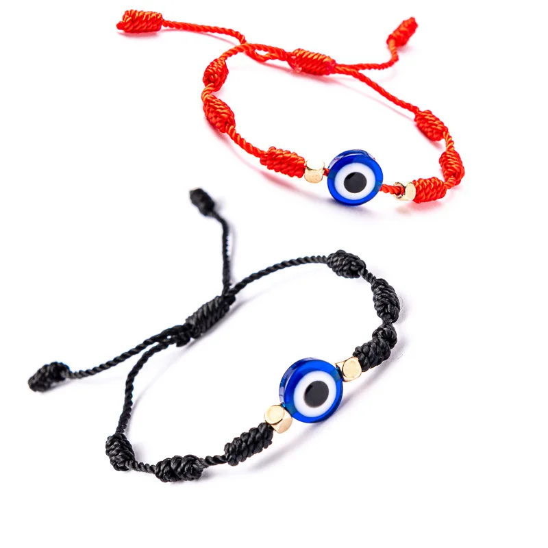 Europe and the United States hot new 7 knot lucky red rope bracelet devil eyes hand woven rope bracelet