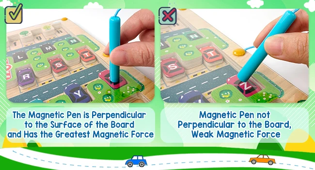 MI Magnetic Alphabet Maze Fine Motor Skills Toys Wood Puzzle Activity Board Parking Wooden Activity Board Maze Magnetic Puzzle