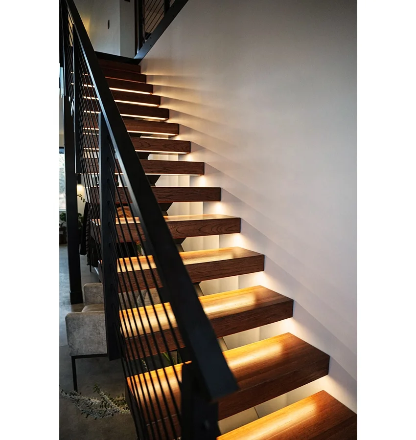Декоративные Стикеры для лестницы бассейна спирали современный стальной луч плавающая Прямая лестница набор дизайна деревянные прямые светодиодные