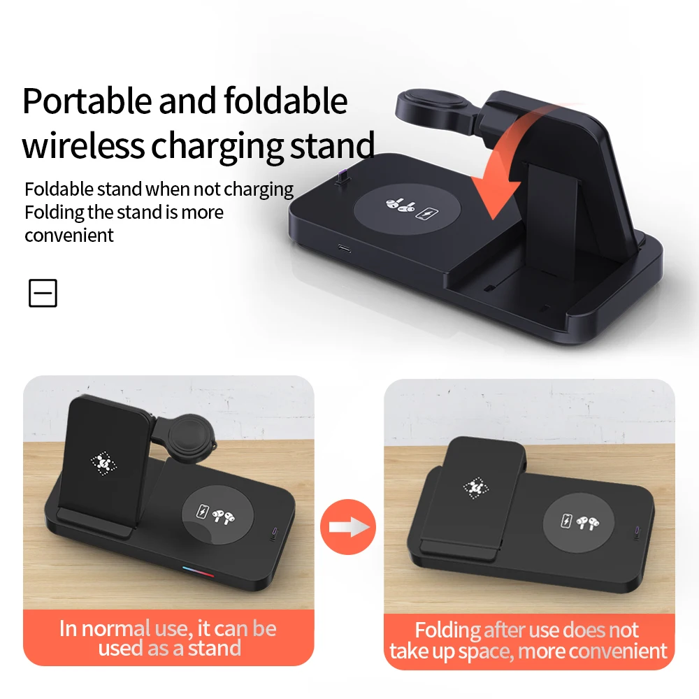 4 in 1 Wireless Charger Stand Fast Charging Phone For Iphone i Wireless Charger dock