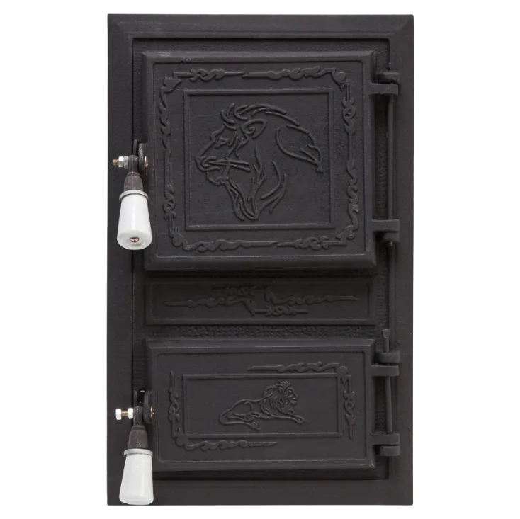 
Cast Iron Double Stove Doors Fireplace Doors Wood Burning Stove Door 