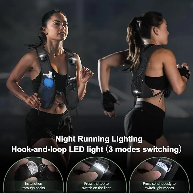 Custom Logo Reflective LED  Sports Running Vest Lightweight Vest with Backpack