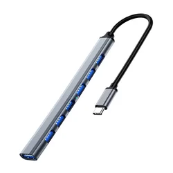 type c hub Multiple port OTG adapter 7 in 1 USB3.0 to 7 ports USB 3.0 2.0 Mini portable hub USB C for multi mobile device