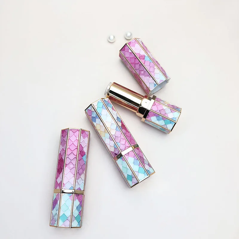 Empty Square Container Colorful Plastic Empty Lipstick Tubes Hexagon Empty  Lipstick Tubes