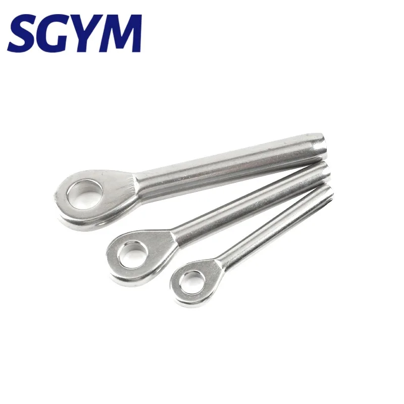 3mm swage Eye Terminal T316 Stainless Steel Wire Rope Fitting For 1/8' Cable Railing Tensioner Marine Hardware