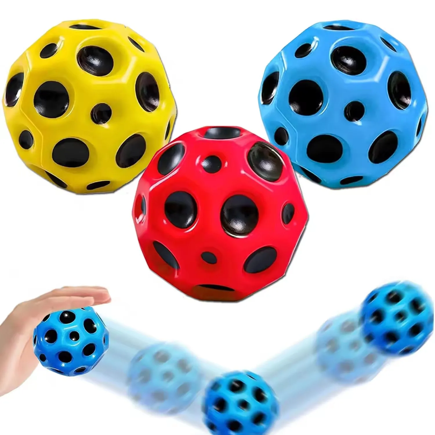 Moon Ball High Bouncing Balls 6.3 6cm PU Foam Custom Pet Toy Sport Outdoor Squeeze Bouncy Ball