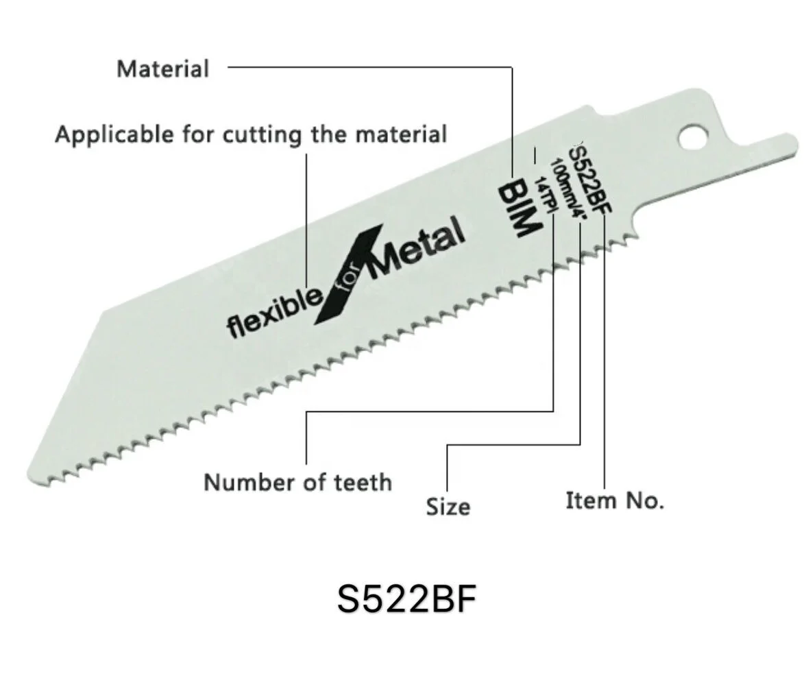 
Same as Bosch S522BF 100mm reciprocating saw blade bi-metal sabre saw blades for cutting metal 