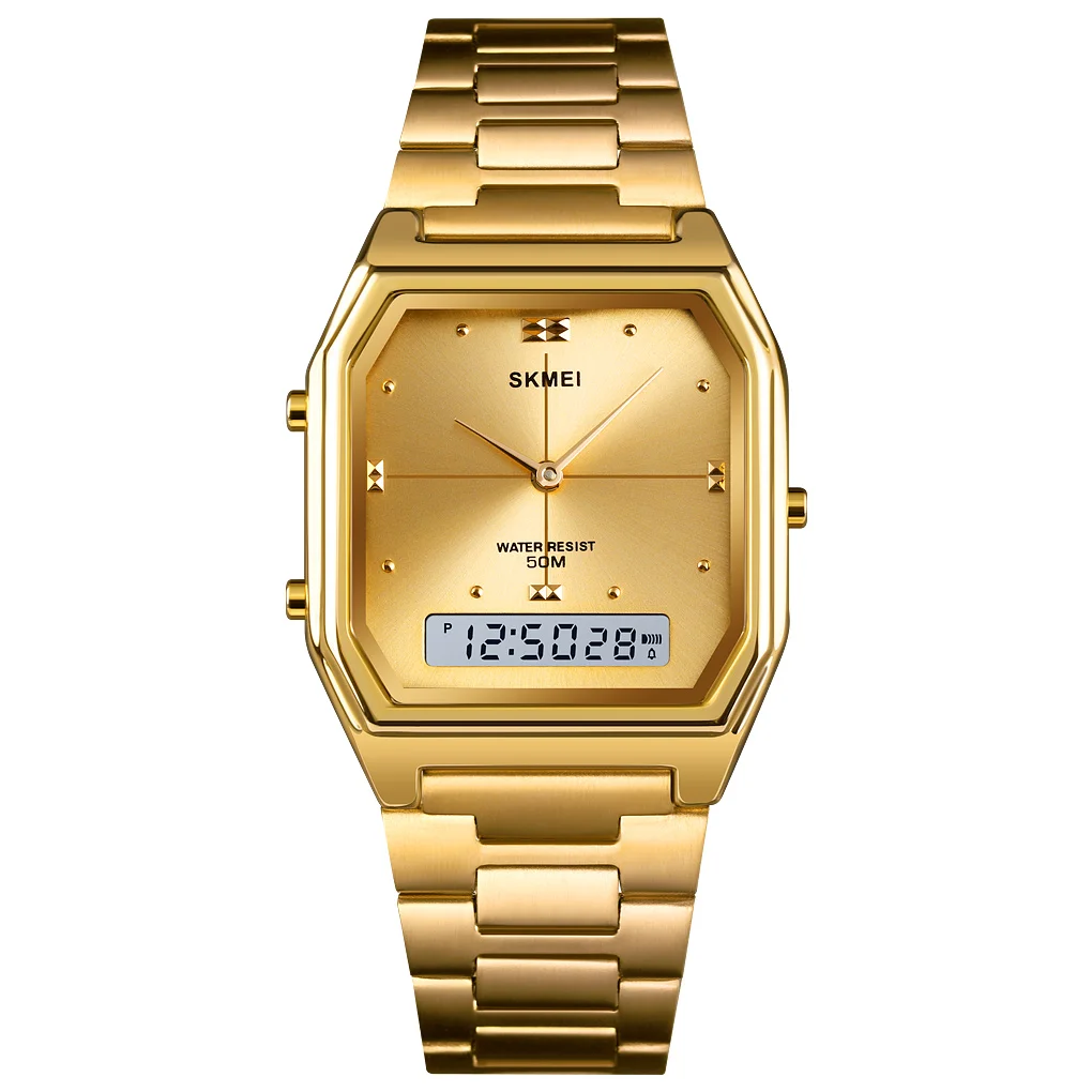 New Arrival Skmei 1612 Gold Analog Digital Watch Branded Ladies Watch Wrist Luxury