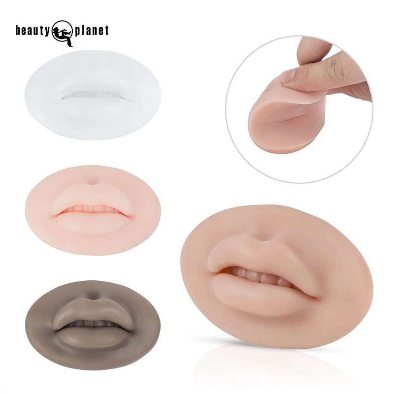 Beauty Planet Permanent Makeup 5D Soft Silicone Lip Mold Realistic Silicone Face Lips For Practice Cosmetic Tools