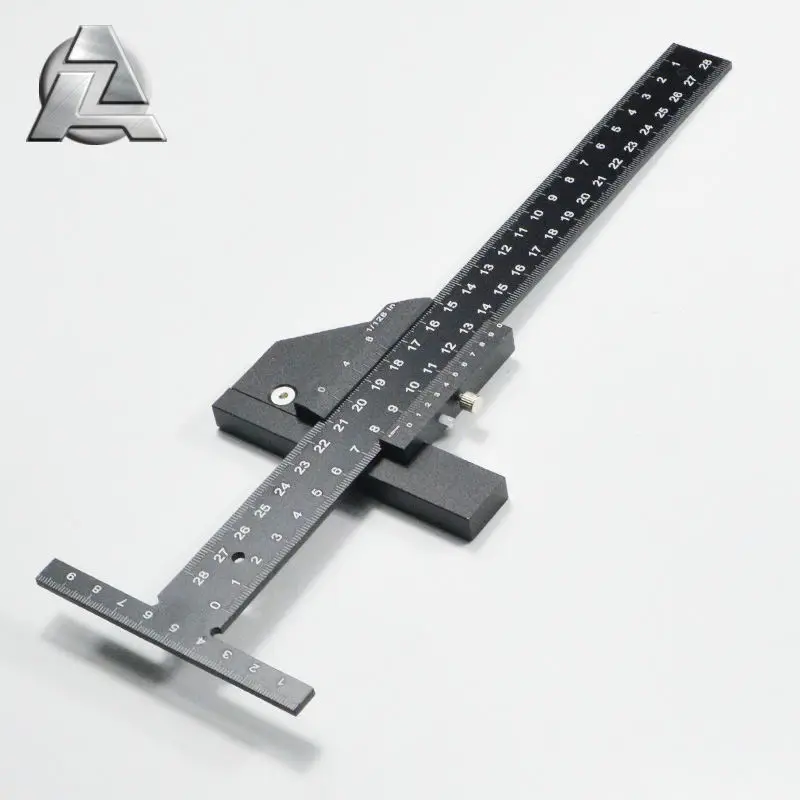 Металлический Т-образный маркировочный анодированный деревообрабатывающий инструмент из алюминиевого сплава t Метрическая имперская ttype линейка со