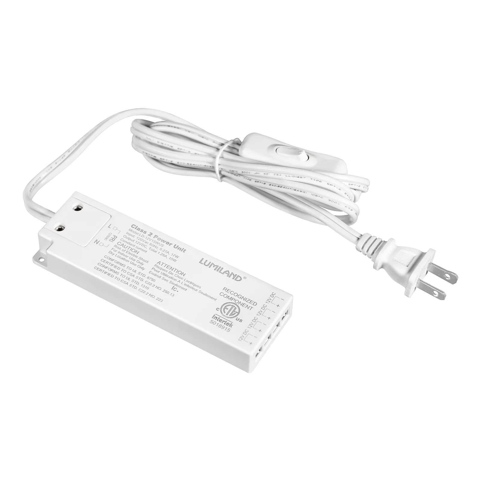 UL ETL вход 110 В 120 1.25A 15 Вт постоянное напряжение 12 24 шкаф светодиодный драйвер