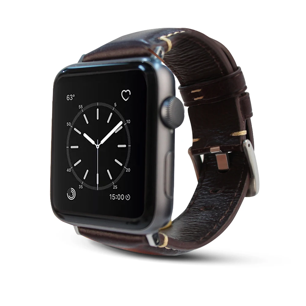 Ремешок Boshiho для Apple Watch band кожаный сменный Браслет из натуральной кожи Iwatch 38 мм 44