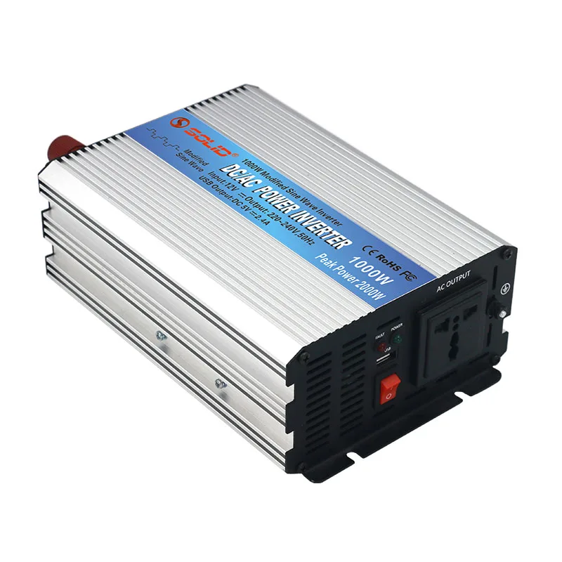 SOLID DC 12v 24v 48v to AC 220v 230v 240v 1000W Modified Sine Wave Power Off Grid 1000 Watt Power Inverter
