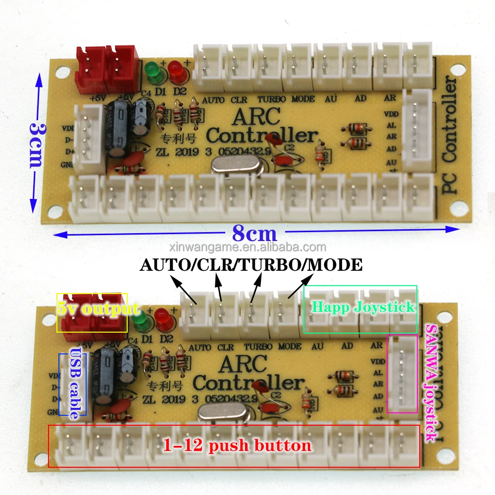 Монета толкатель аркадная игровая консоль DIY Kit SANWA Джойстик плата USB чип компьютерный джойстик Управление маленькая карта