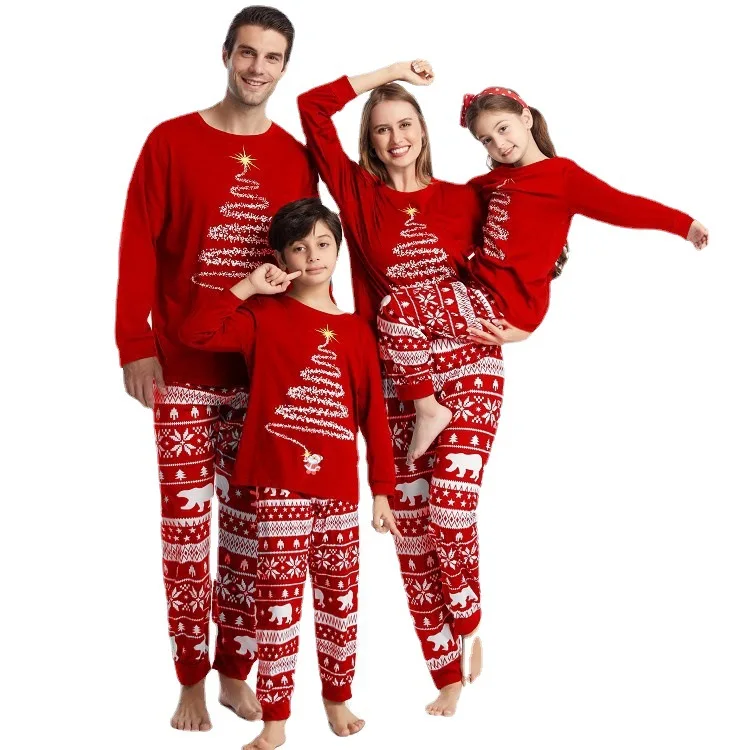 Christmas Family Matching Clothes Set 2022 Xmas Party Cotton Matching Christmas Pajamas for Family