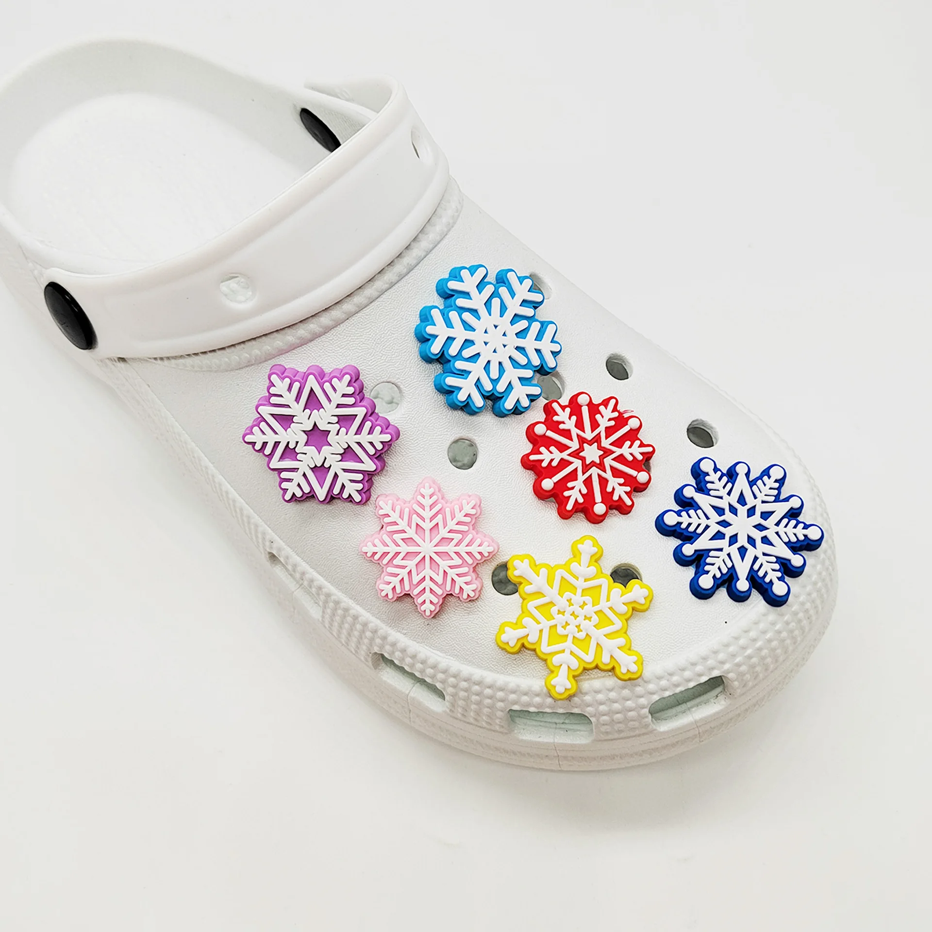 all style in stock wholesale Factory direct sales 2024 New Arrival PVC Custom Clog snowflake shoes Charms pvc shoes decoration