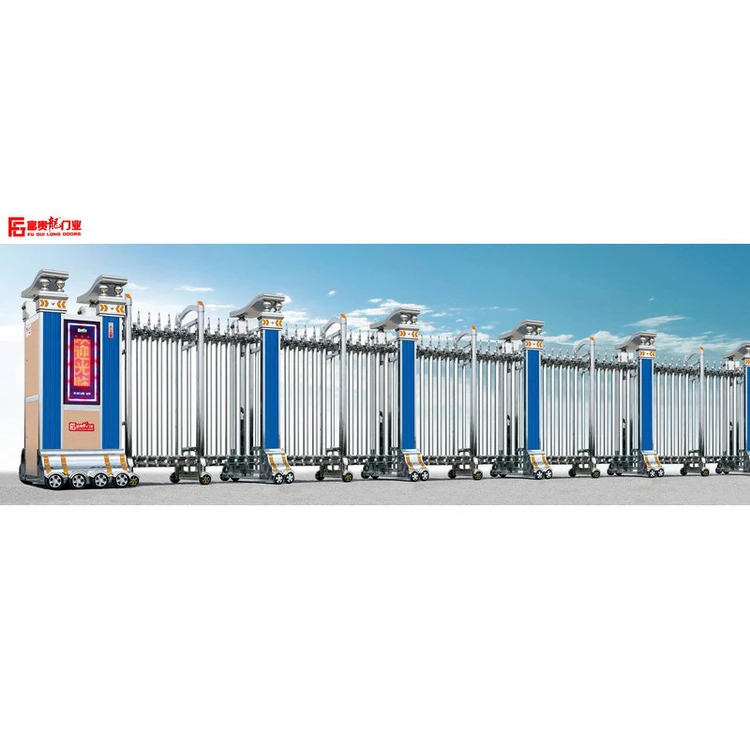 
Factory direct sales retractable door Automatic Stainless steel Retractable Sliding Gate For Courtyard telescopic door design 