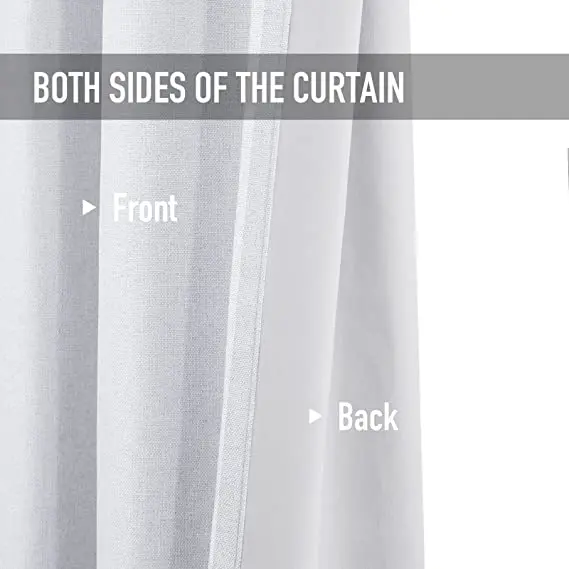 High-Technology Series White Color 100% Blackout Curtains Solid Smooth Linen Curtains For living Room And Bedrooms
