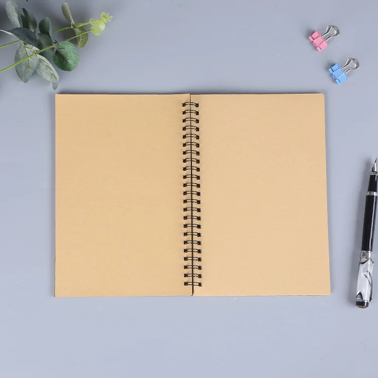 Wholesale Customized Kraft Paper Coil Book A5 Notepad Graffiti Sketch Book Painting Book