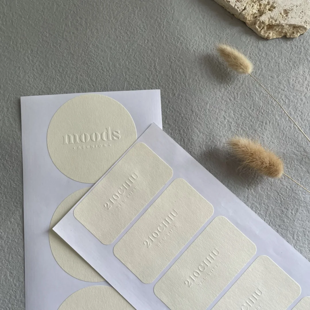 sticker embossed label LOGO printing custom sealing matte sticker Custom adhesive brand logo thank you sticker