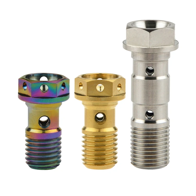 Motorcycle stainless steel titanium brake single double banjo bolt