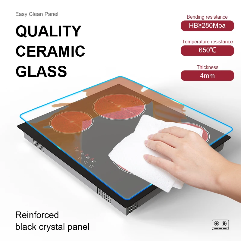 Modern Design 220V Induction Stove Glass Top 6800W 4Zone Induction Cooktop built-in With Touch Keys kitchen induction hob cooker